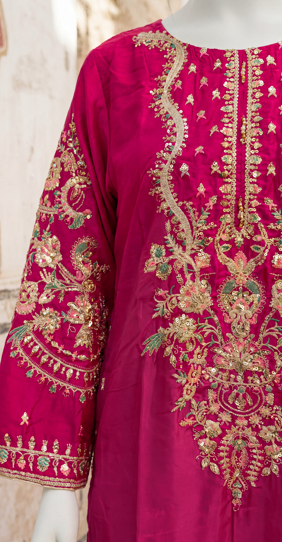 Jessica | 3 Piece | Stitched Suit | Hot Pink