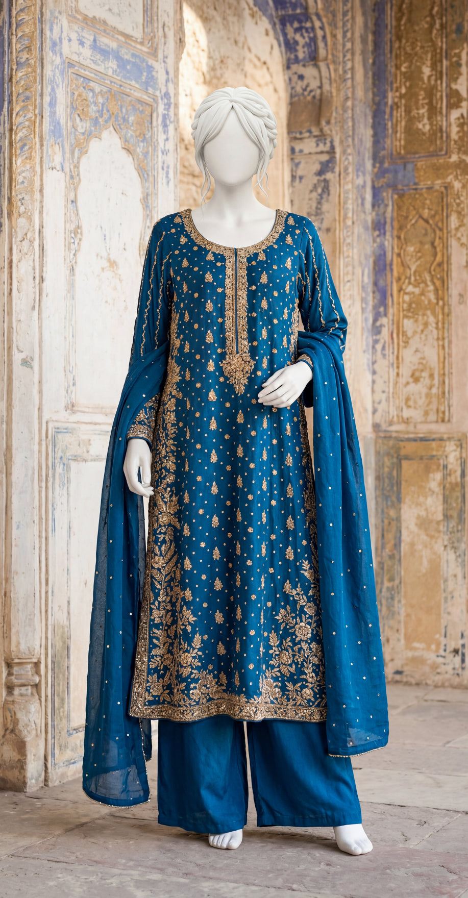 Banafshaan | 3 Piece | Stitched Suit | Blue