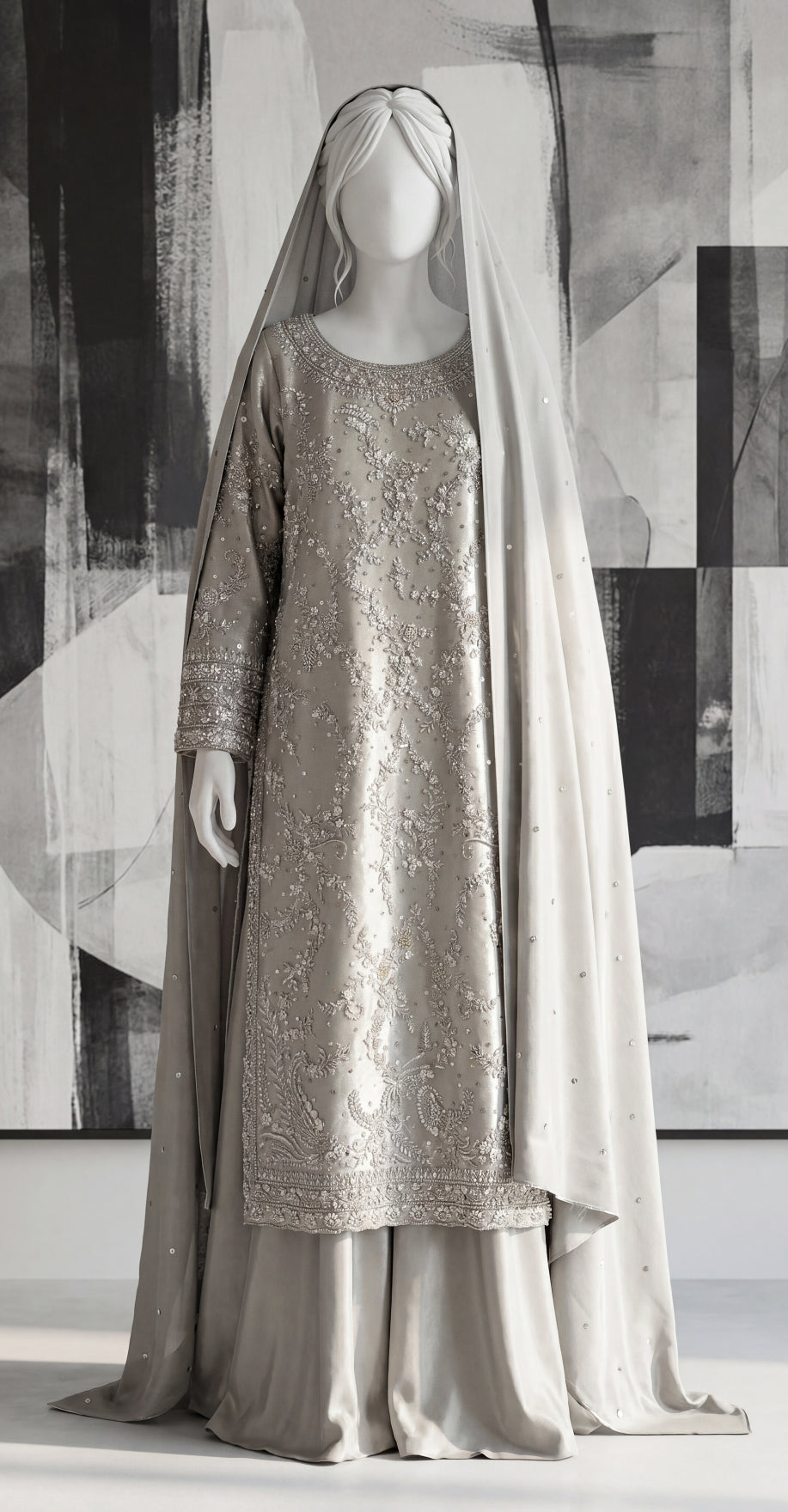 Ujala | 3 Piece | Stitched Suit | Ivory