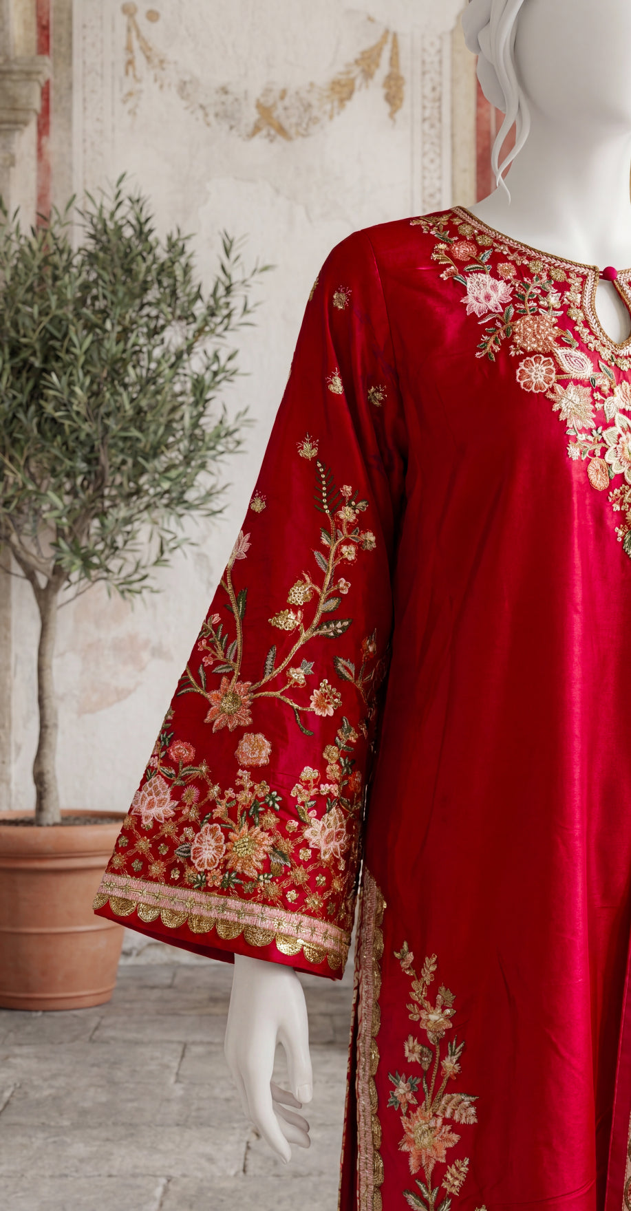 Samaha | 3 Piece | Stitched Suit | Ruby Pink