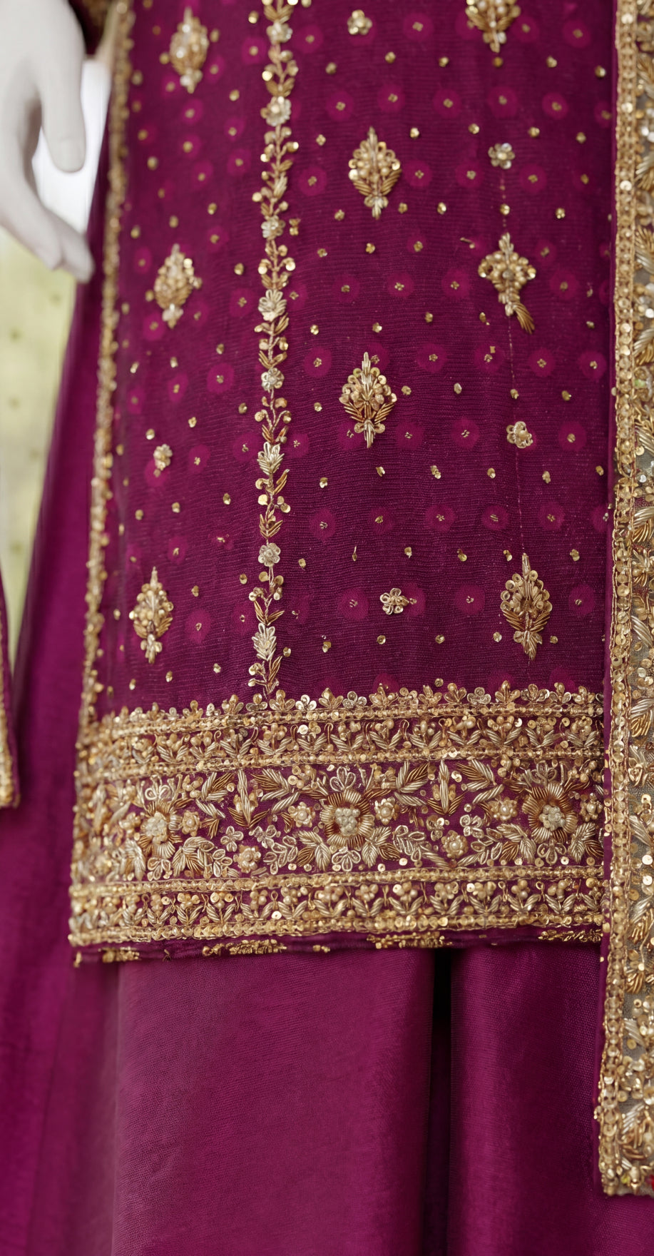 Gulfaam | 3 Piece | Stitched Suit | Magenta