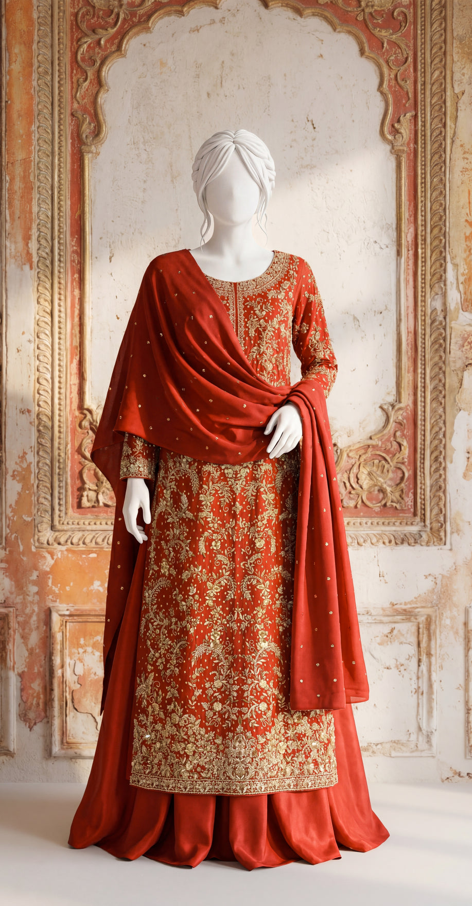Farasat | Lehenga | Orange