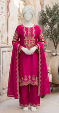 Jessica | 3 Piece | Stitched Suit | Hot Pink