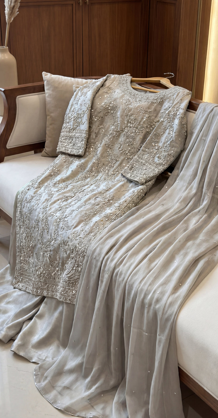 Shamsa | 3 Piece | Stitched Suit | Ivory