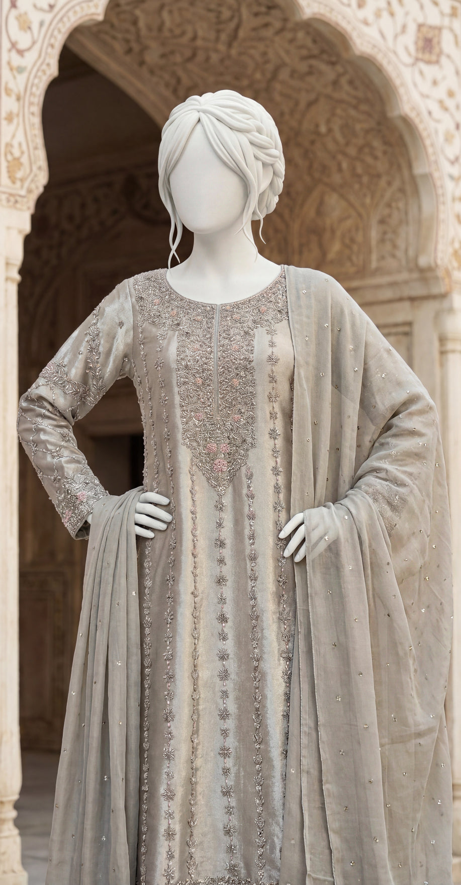Shamsa | 3 Piece | Stitched Suit | Ivory