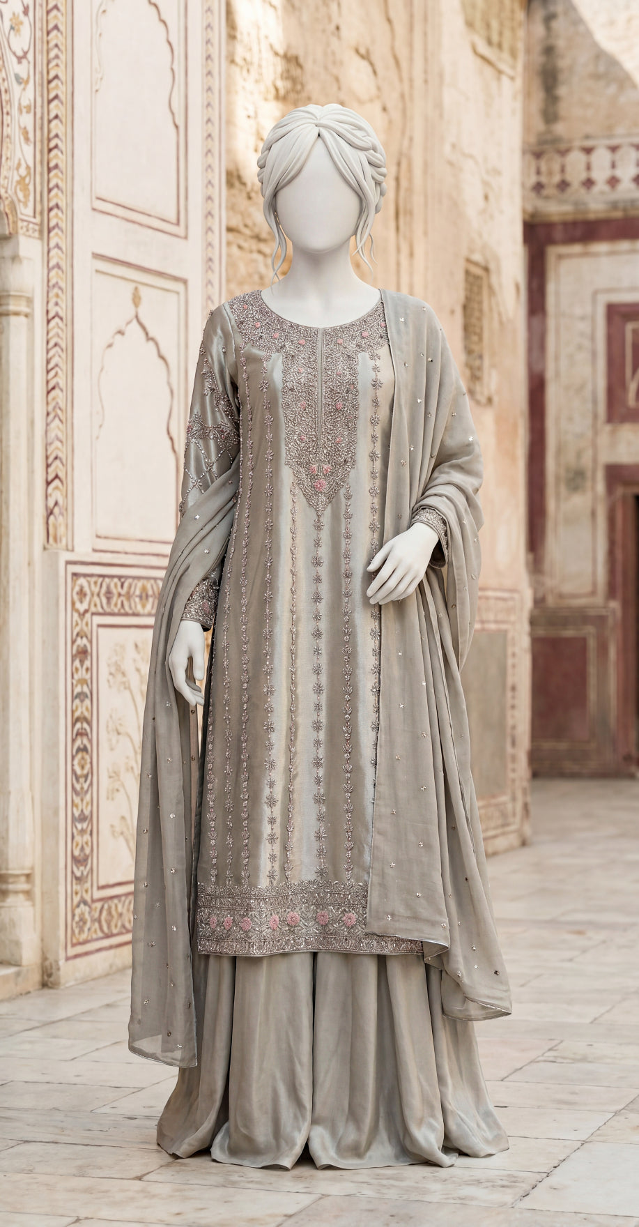 Shamsa | 3 Piece | Stitched Suit | Ivory