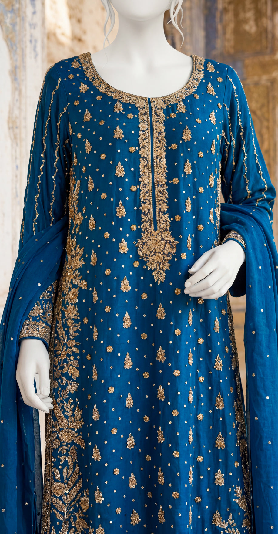 Banafshaan | 3 Piece | Stitched Suit | Blue