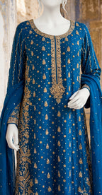 Banafshaan | 3 Piece | Stitched Suit | Blue