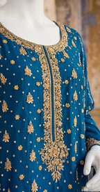 Banafshaan | 3 Piece | Stitched Suit | Blue