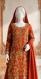 Farasat | Lehenga | Orange