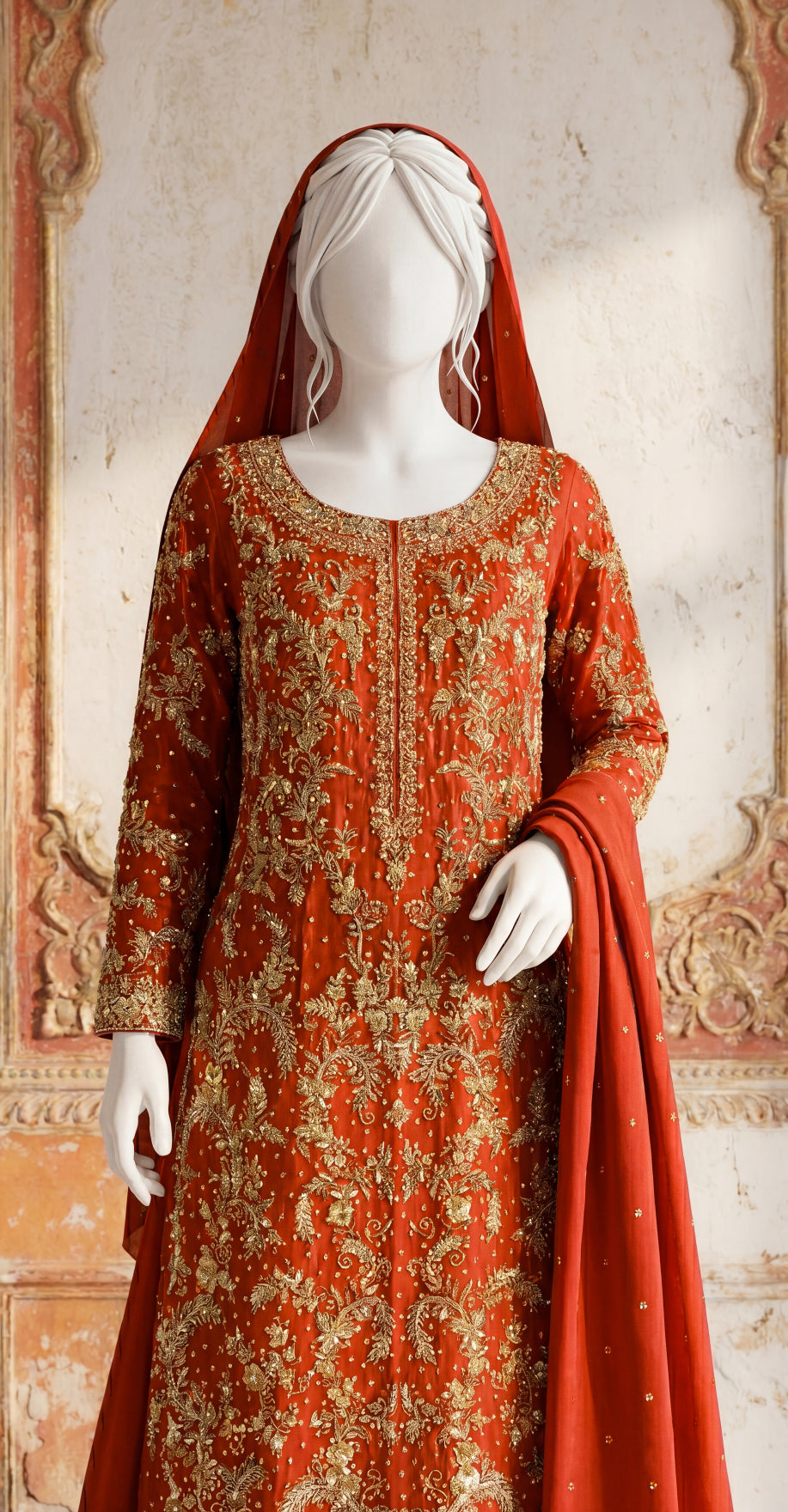 Farasat | Lehenga | Orange