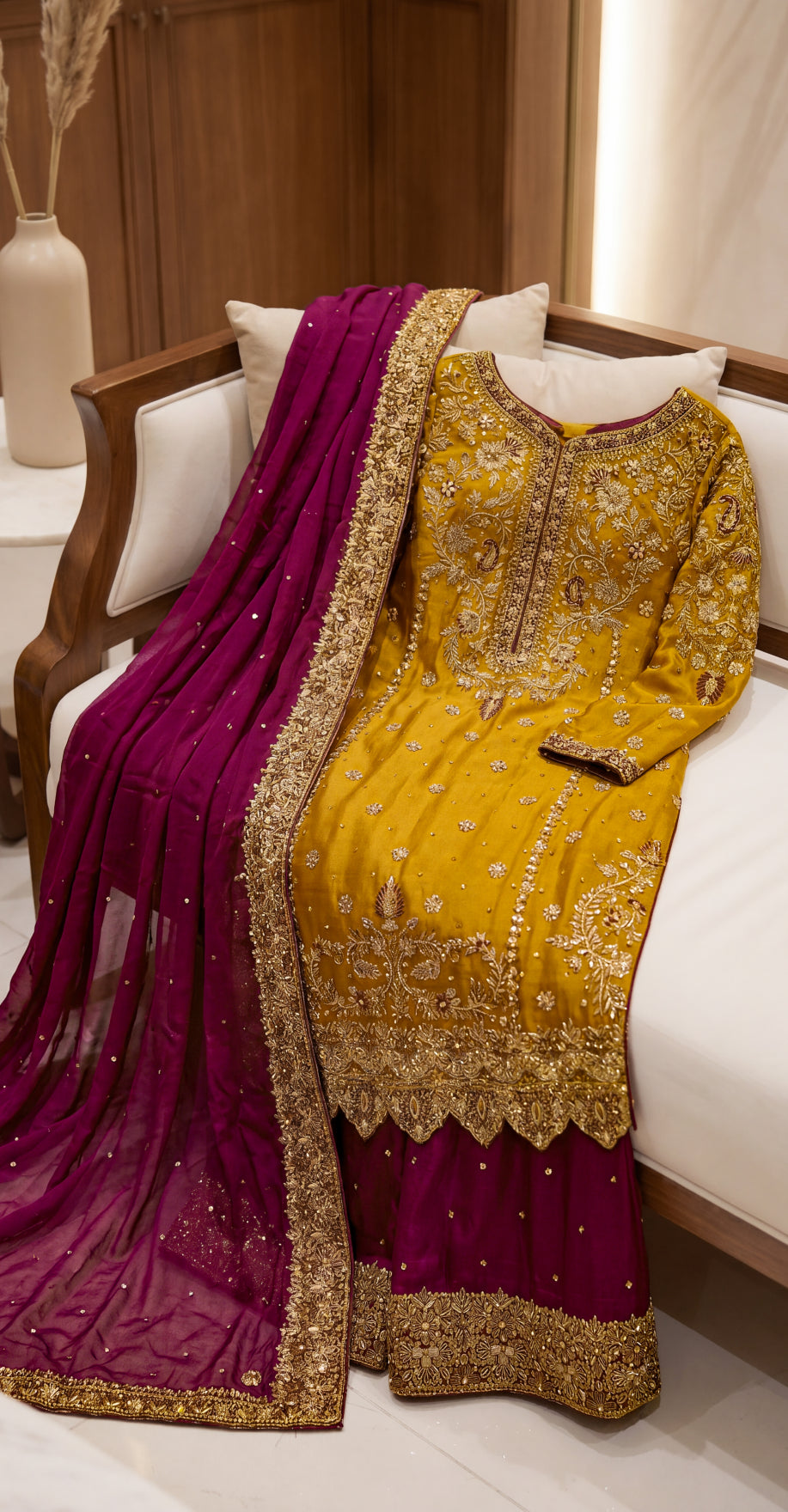 Arooba | 3 Piece | Stitched Suit | Yellow