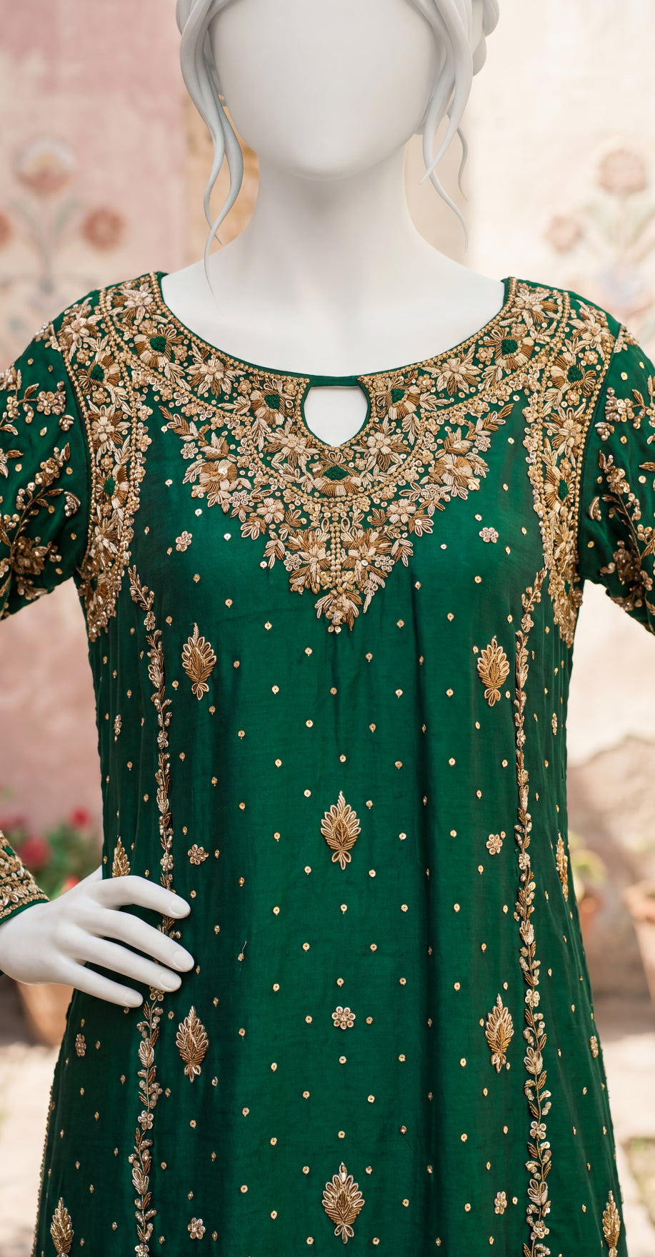 Mirha | 3 Piece | Stitched Suit | Bottle Green