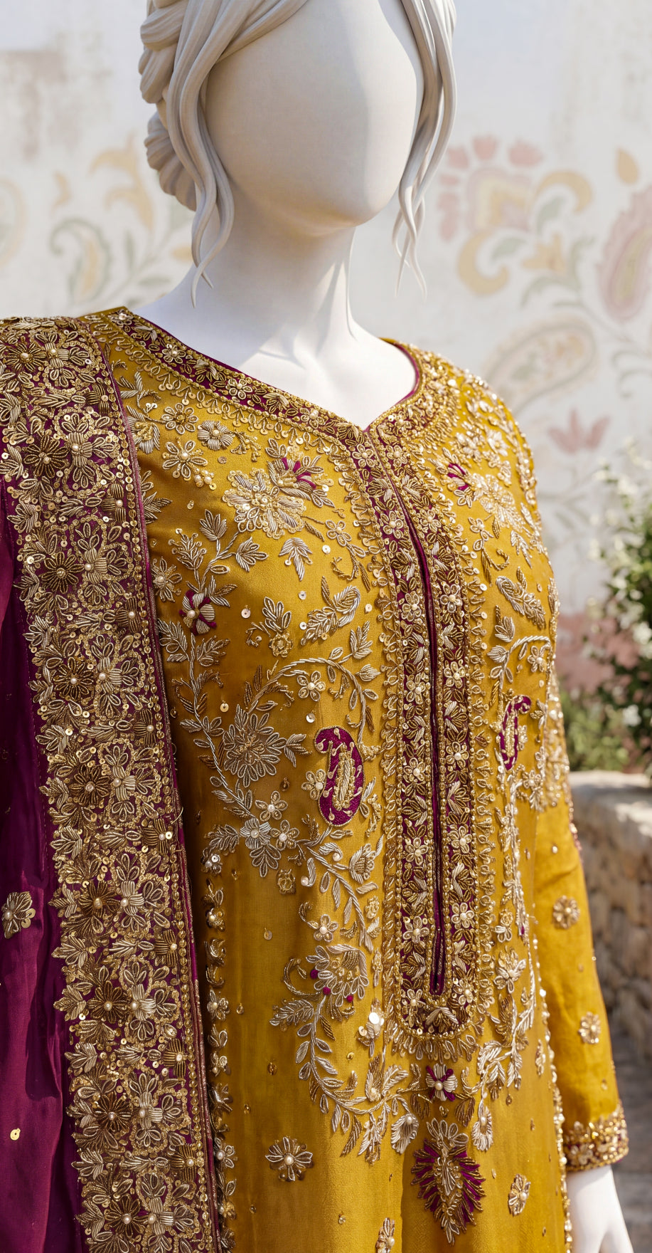 Arooba | 3 Piece | Stitched Suit | Yellow