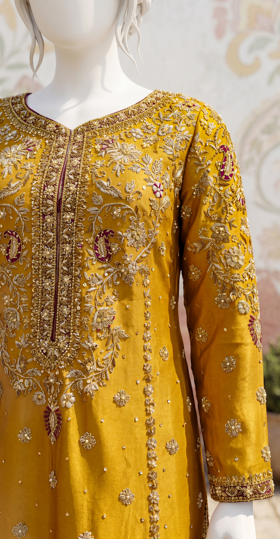 Arooba | 3 Piece | Stitched Suit | Yellow