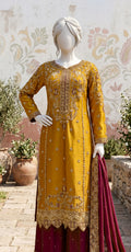 Arooba | 3 Piece | Stitched Suit | Yellow