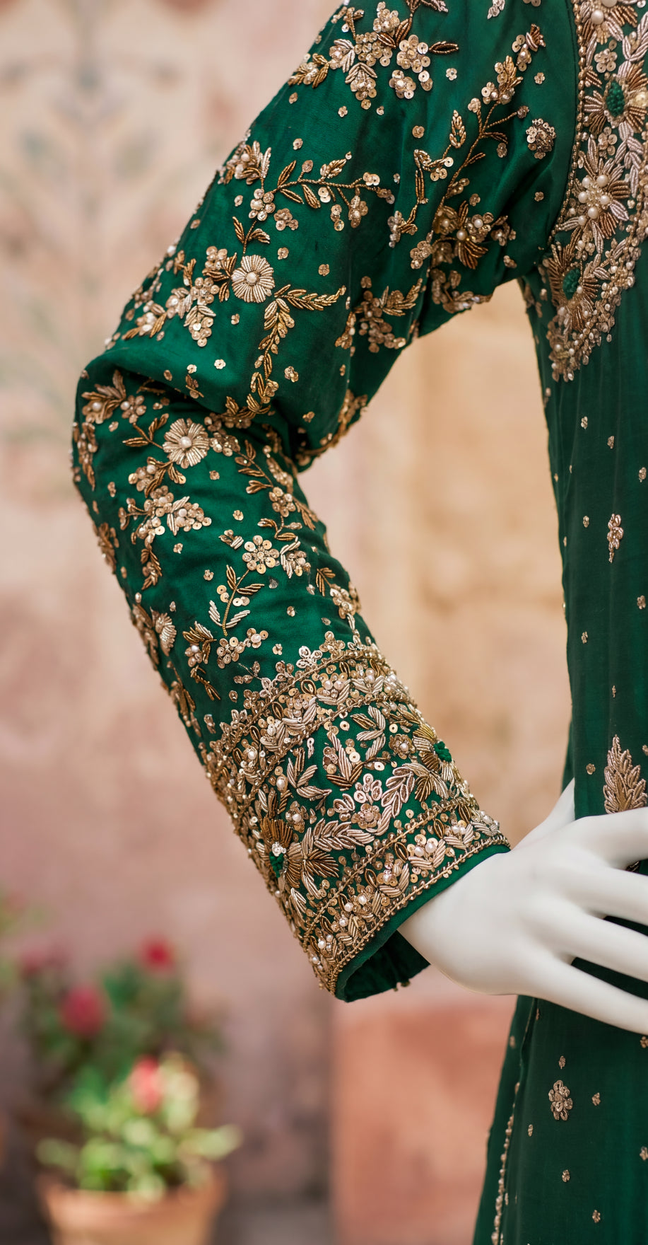 Mirha | 3 Piece | Stitched Suit | Bottle Green