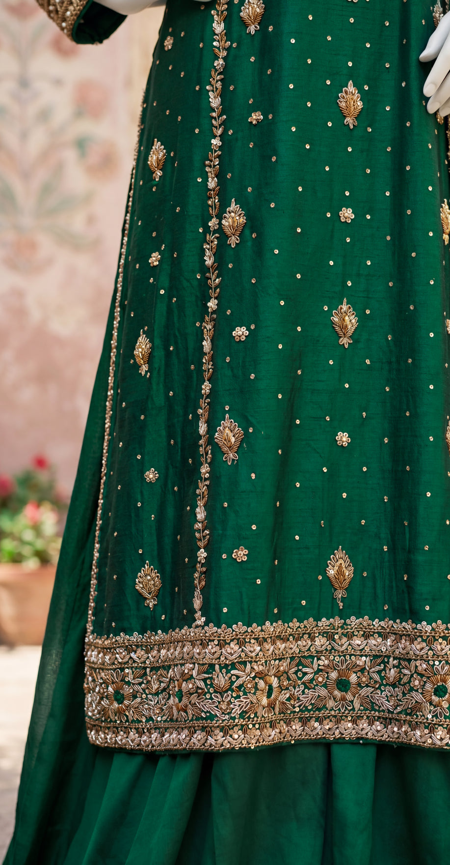 Mirha | 3 Piece | Stitched Suit | Bottle Green