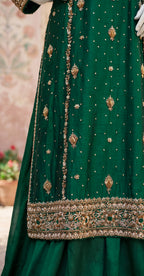 Mirha | 3 Piece | Stitched Suit | Bottle Green