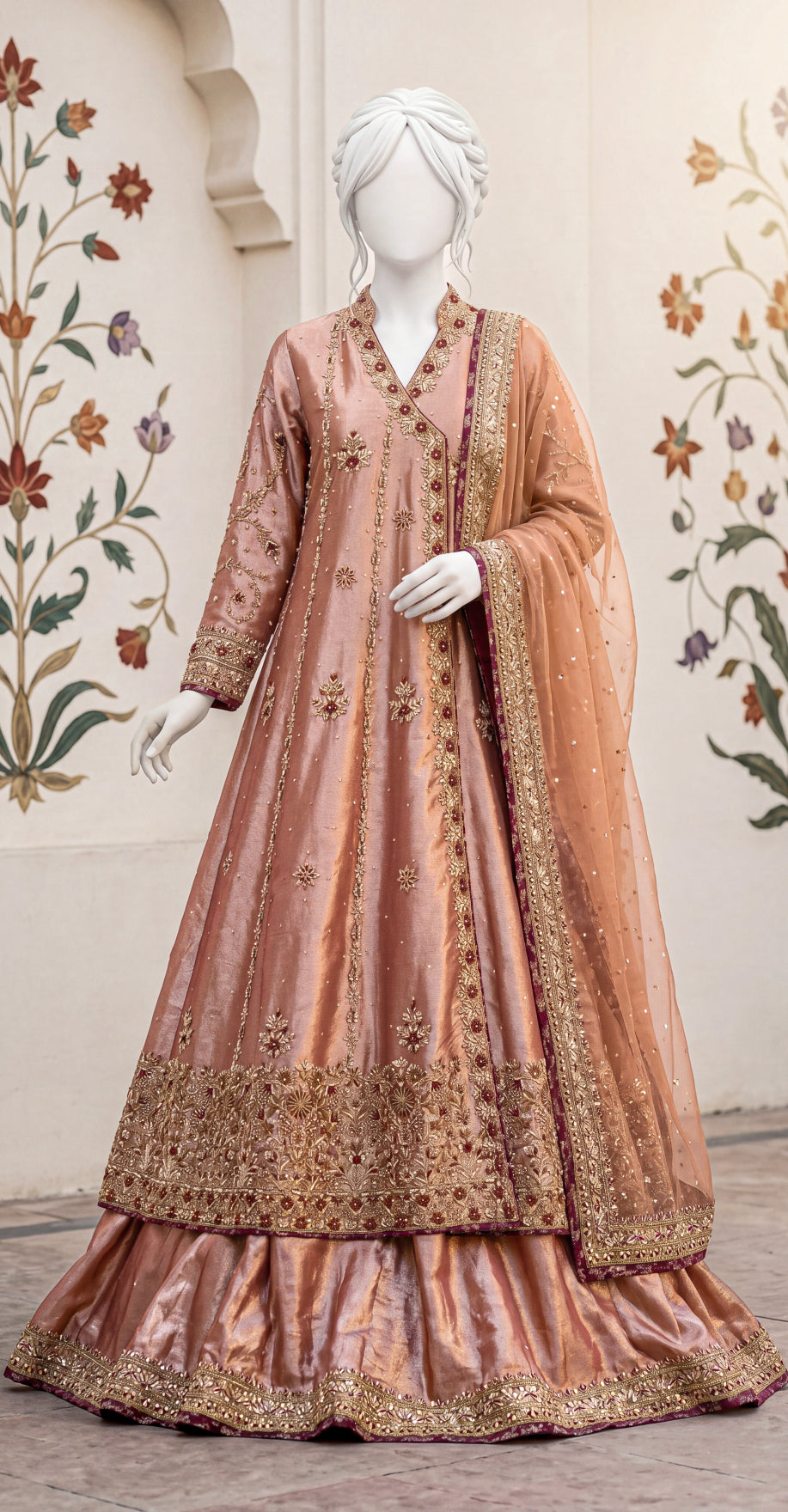 Aniqaa | 3 Piece | Stitched Suit | Tea Pink