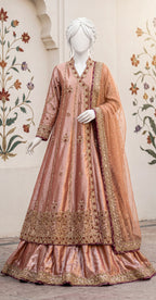 Aniqaa | 3 Piece | Stitched Suit | Tea Pink