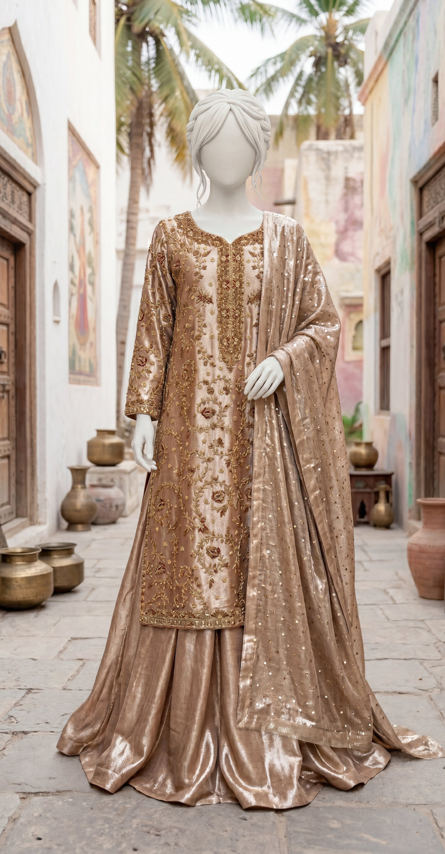 Sariqa | 3 Piece | Stitched Suit | Tea Pink