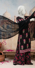 Munazza | 3 Piece | Stitched Suit | Black