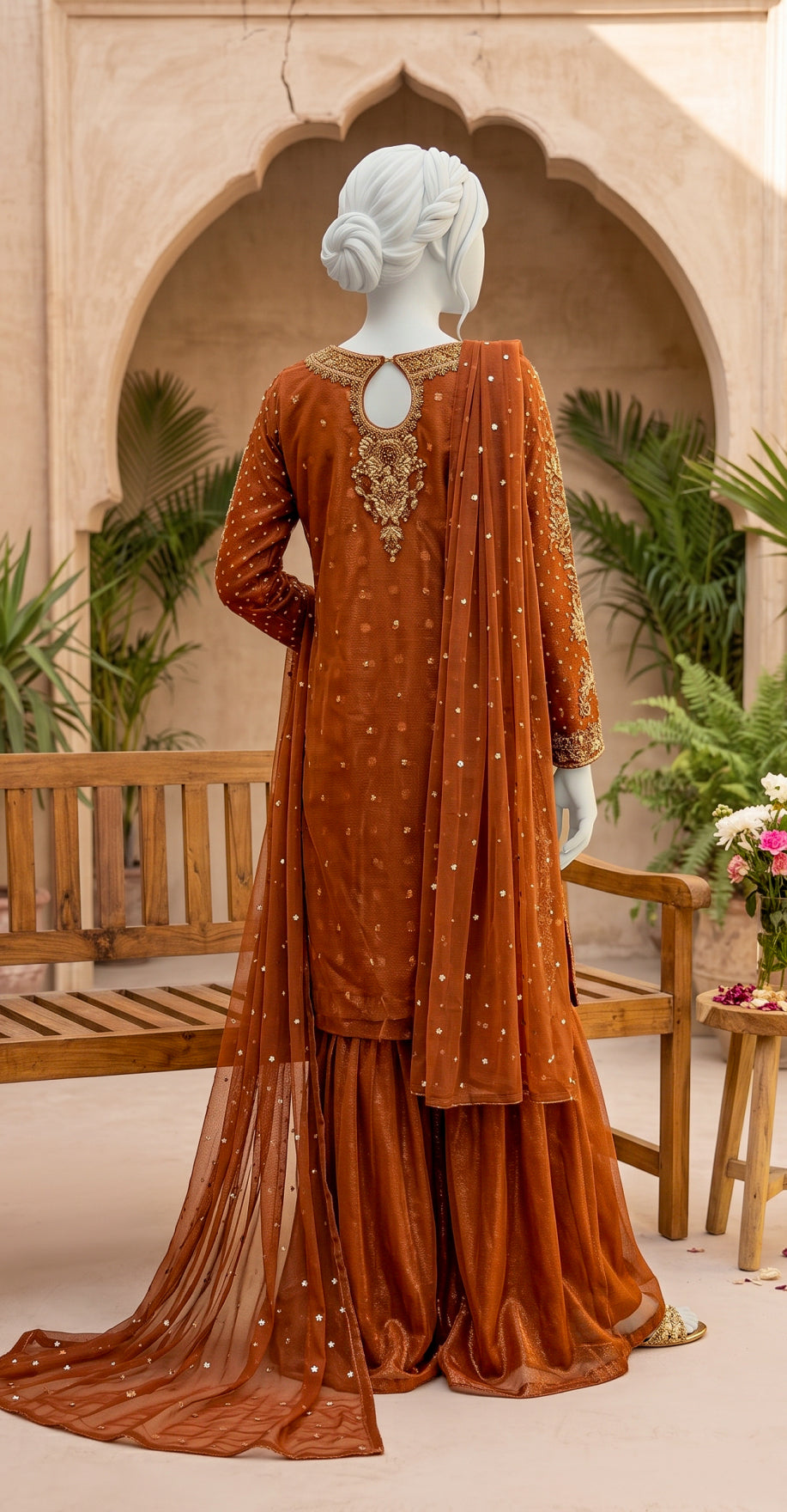 Zabaad | 3 Piece | Stitched Suit | Orange