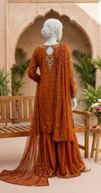 Zabaad | 3 Piece | Stitched Suit | Orange