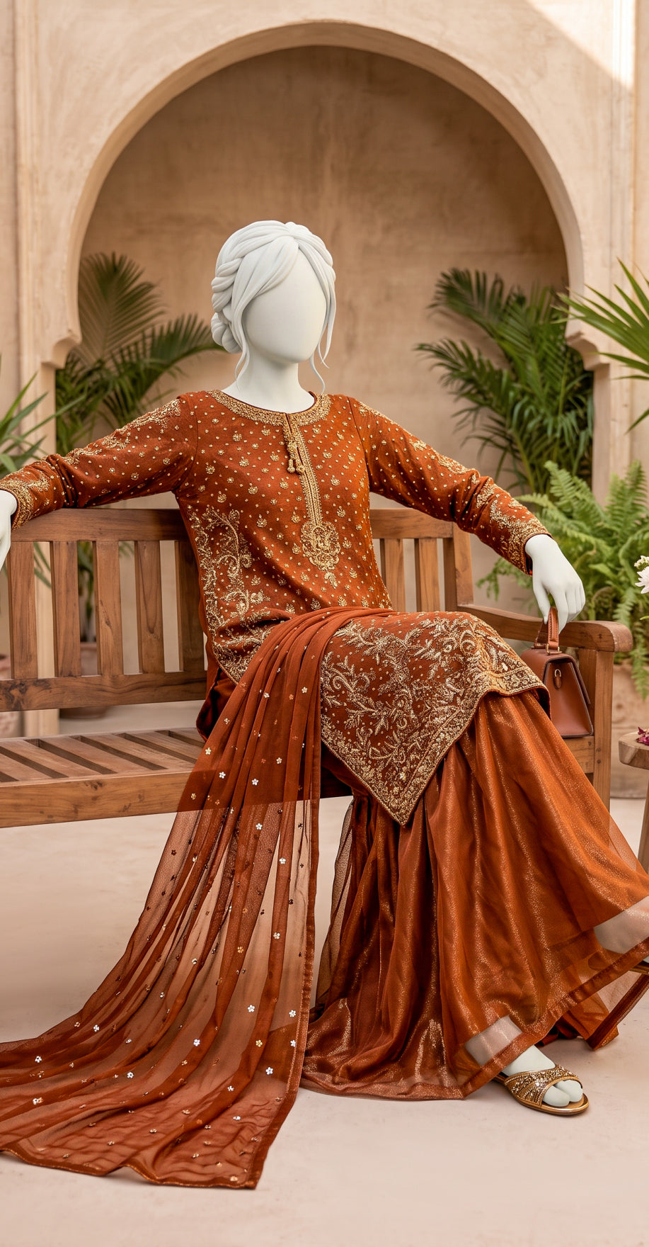 Zabaad | 3 Piece | Stitched Suit | Orange