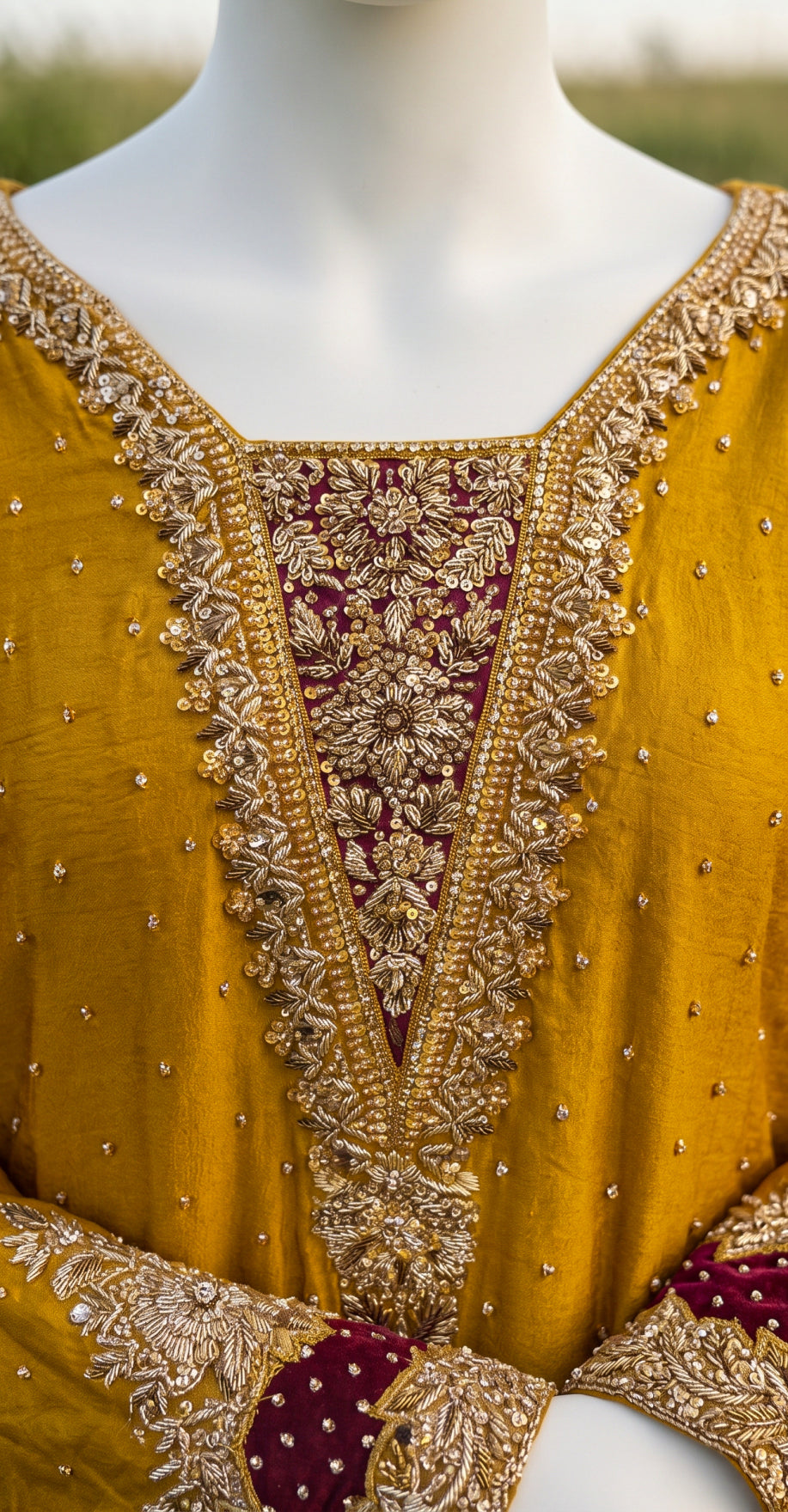 Meher | 3 Piece | Stitched Suit | Mustard