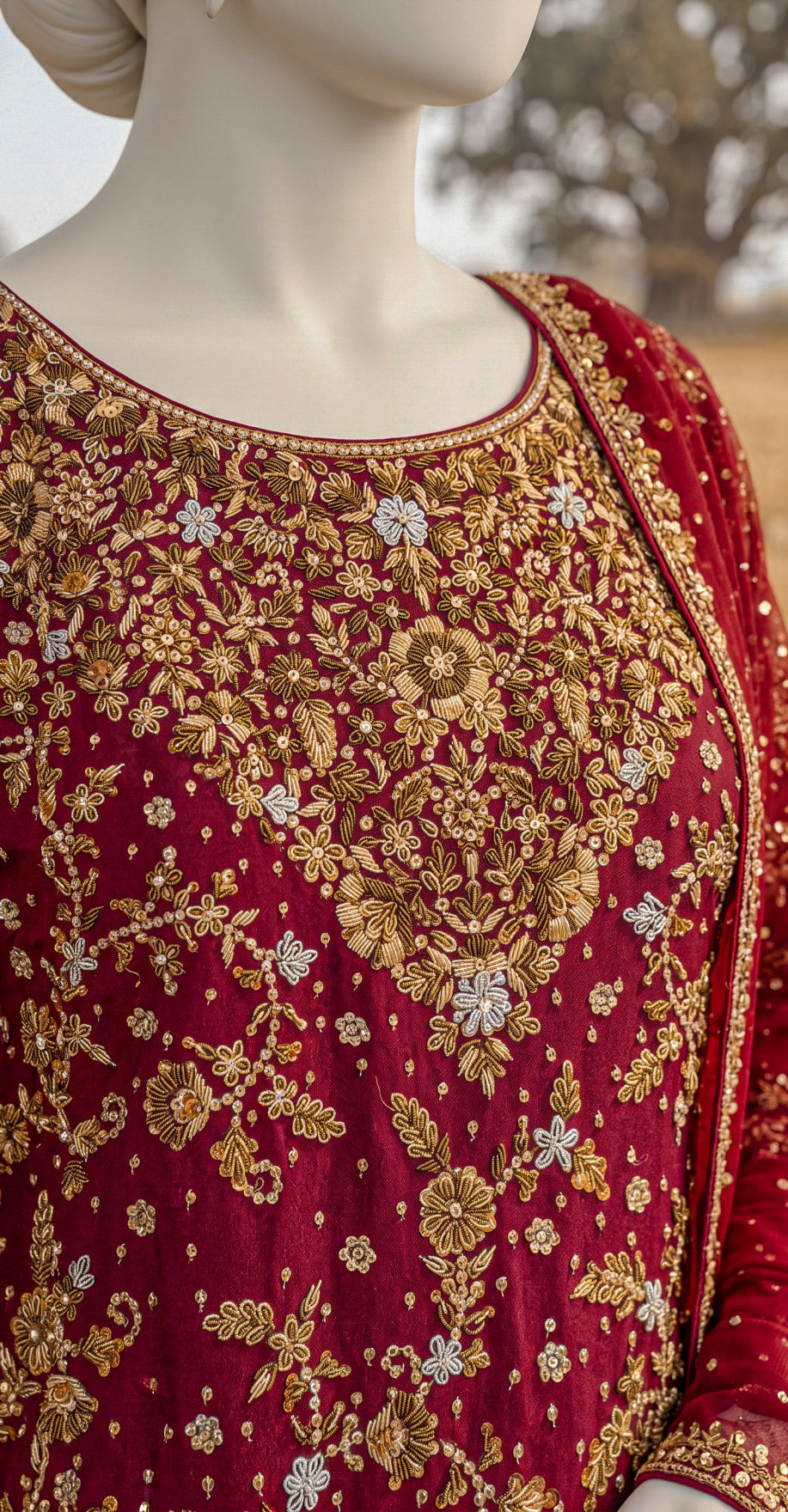 Gohar | 3 Piece | Stitched Suit | Red