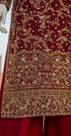 Dil Ruba| 3 Piece | Stitched Suit | Red