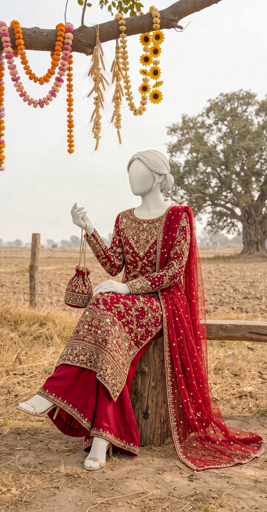 Gohar | 3 Piece | Stitched Suit | Red