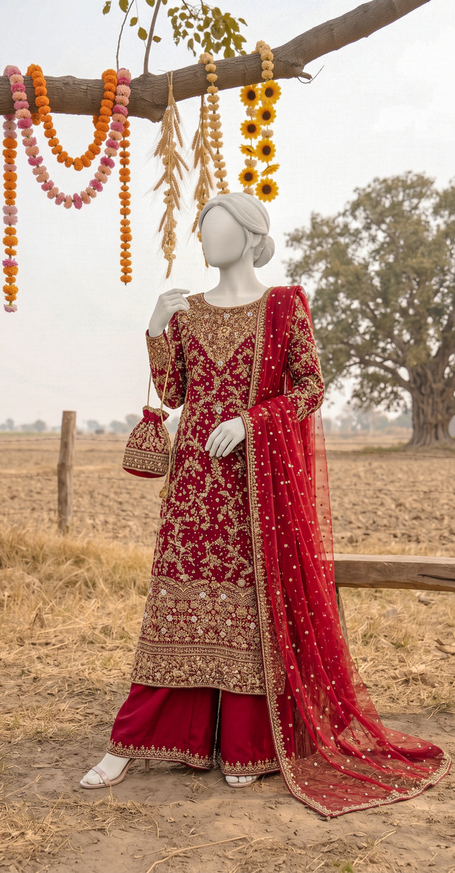 Gohar | 3 Piece | Stitched Suit | Red