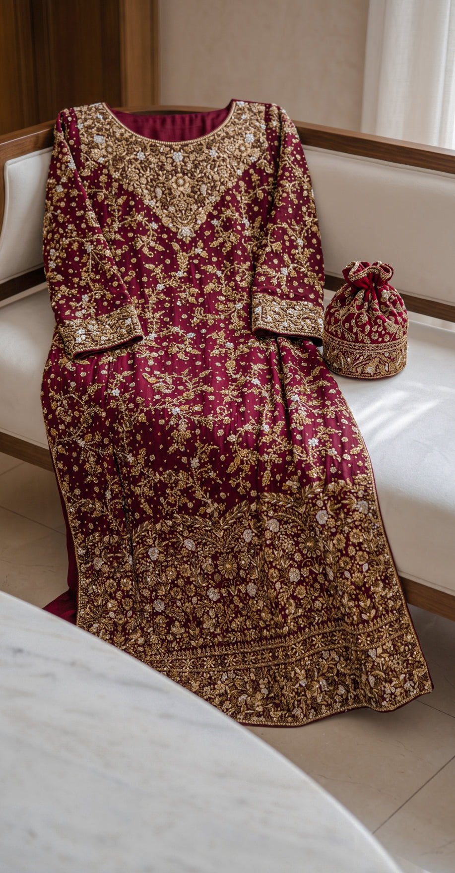 Gohar | 3 Piece | Stitched Suit | Red