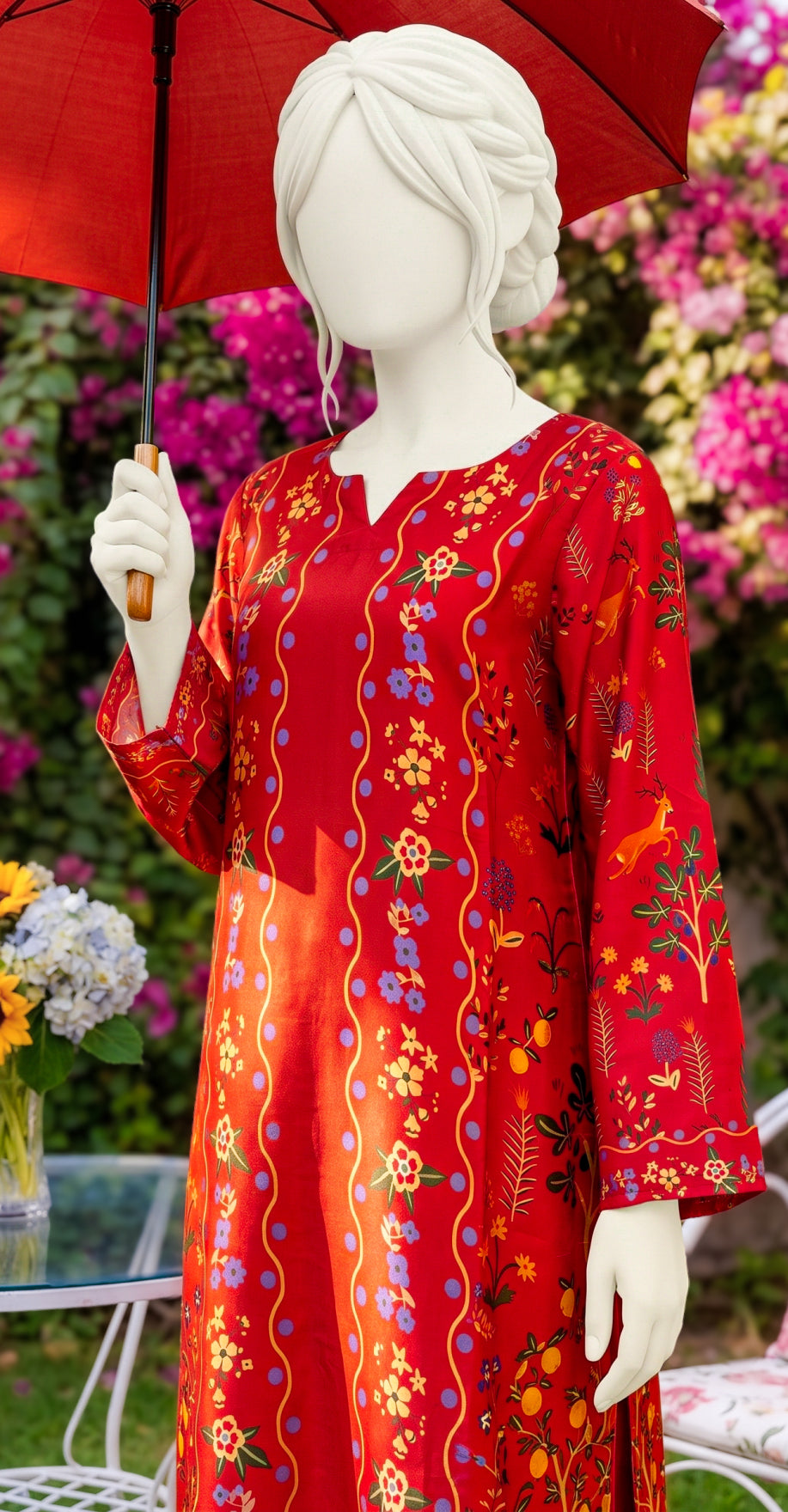 Durefishan | 2 Piece | Stitched Suit | Red