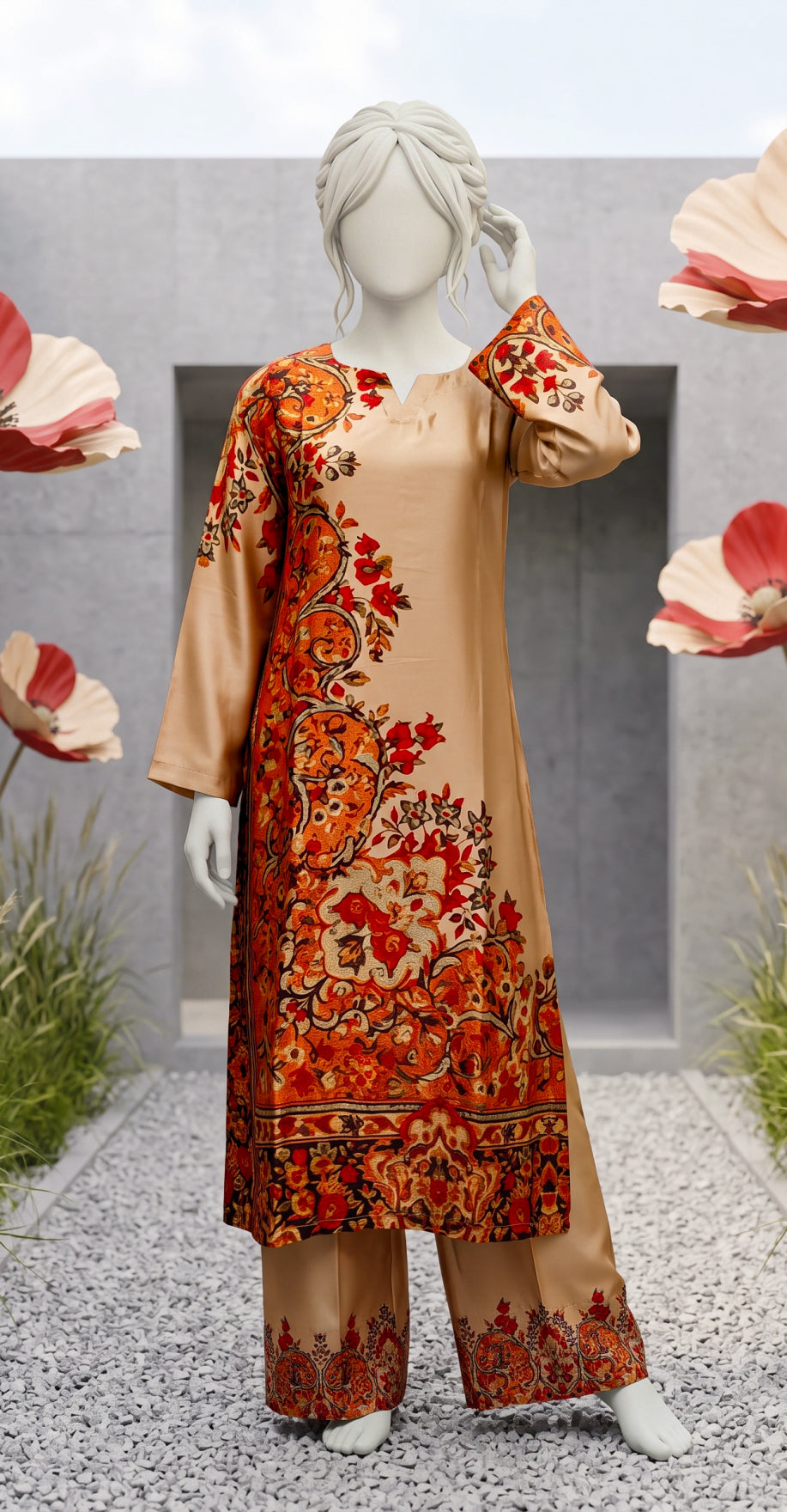 Darakhshan | 2 Piece | Stitched Suit | Caramel