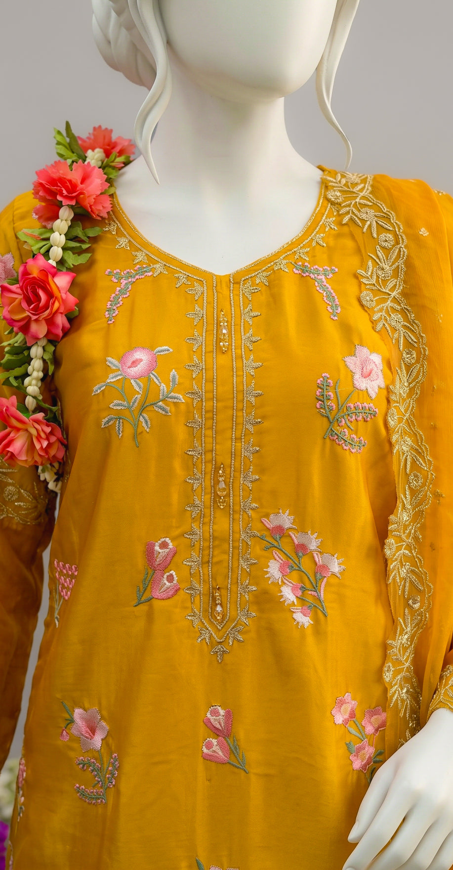 Maya | 3 Piece | Stitched Suit | Yellow