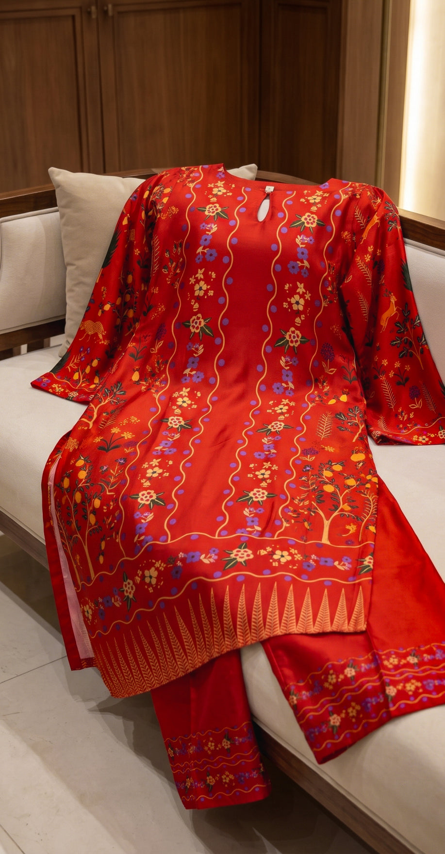 Durefishan | 2 Piece | Stitched Suit | Red