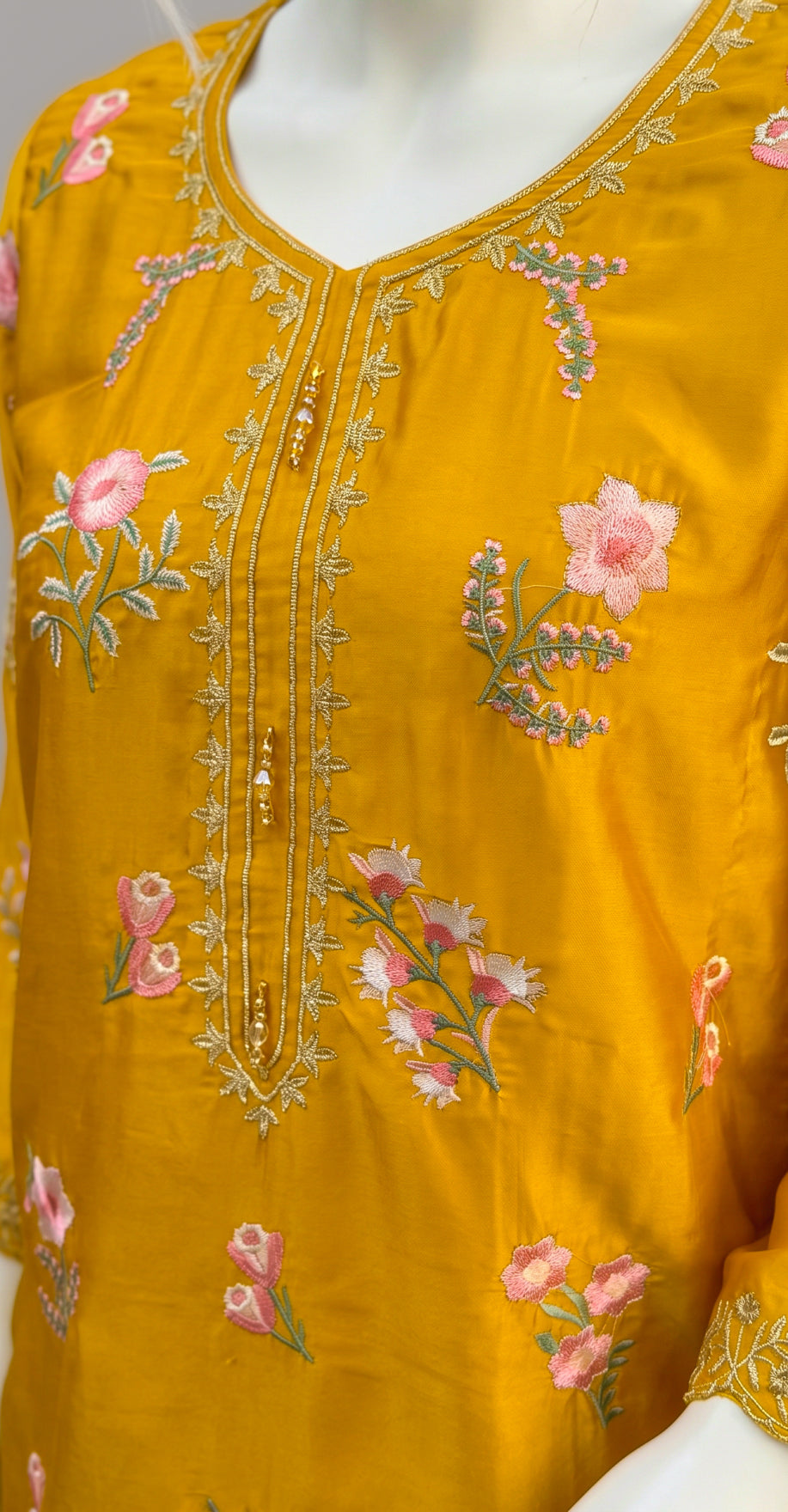 Maya | 3 Piece | Stitched Suit | Yellow