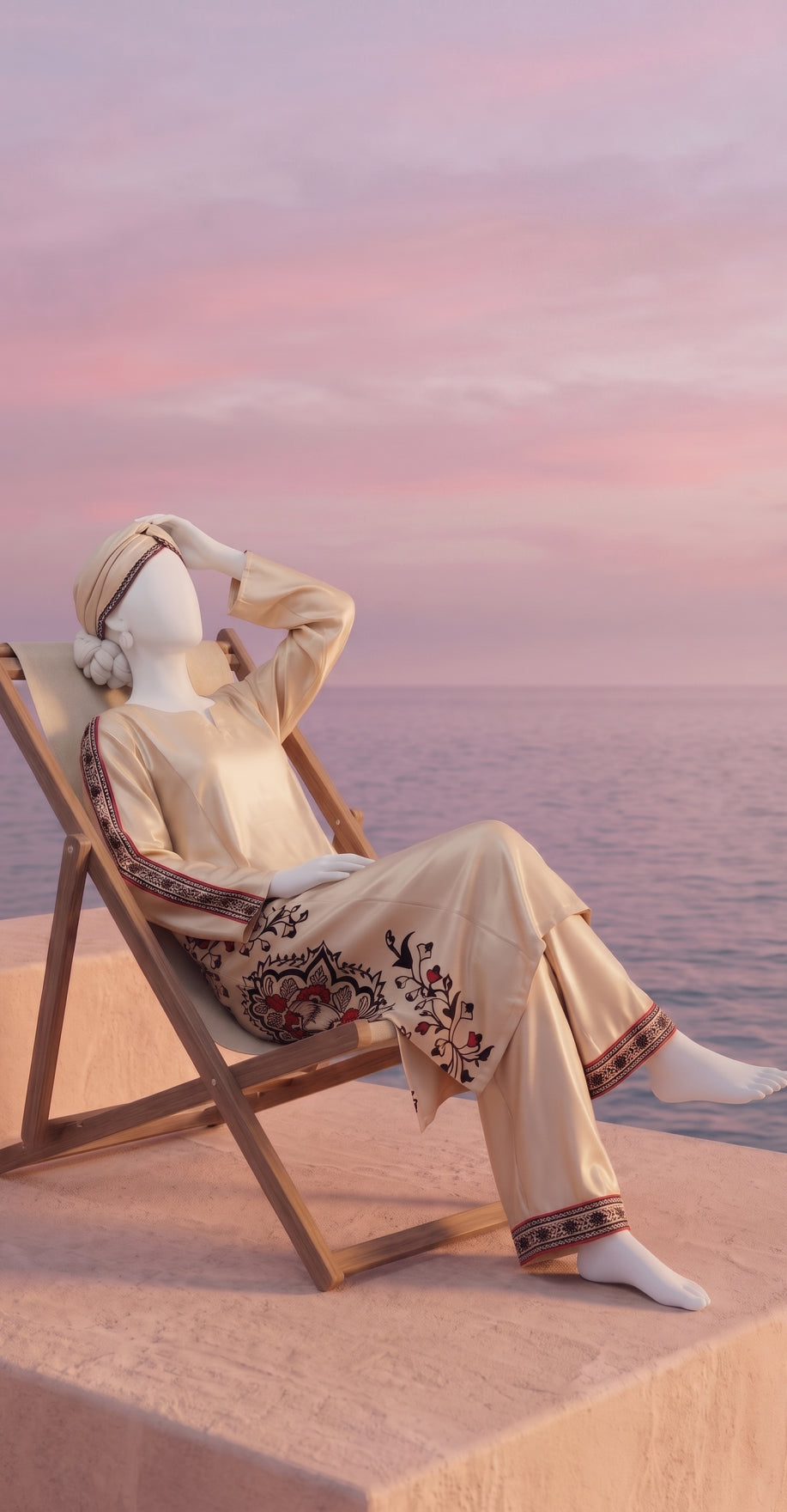 Roohefishan | 2 Piece | Stitched Suit | Golden