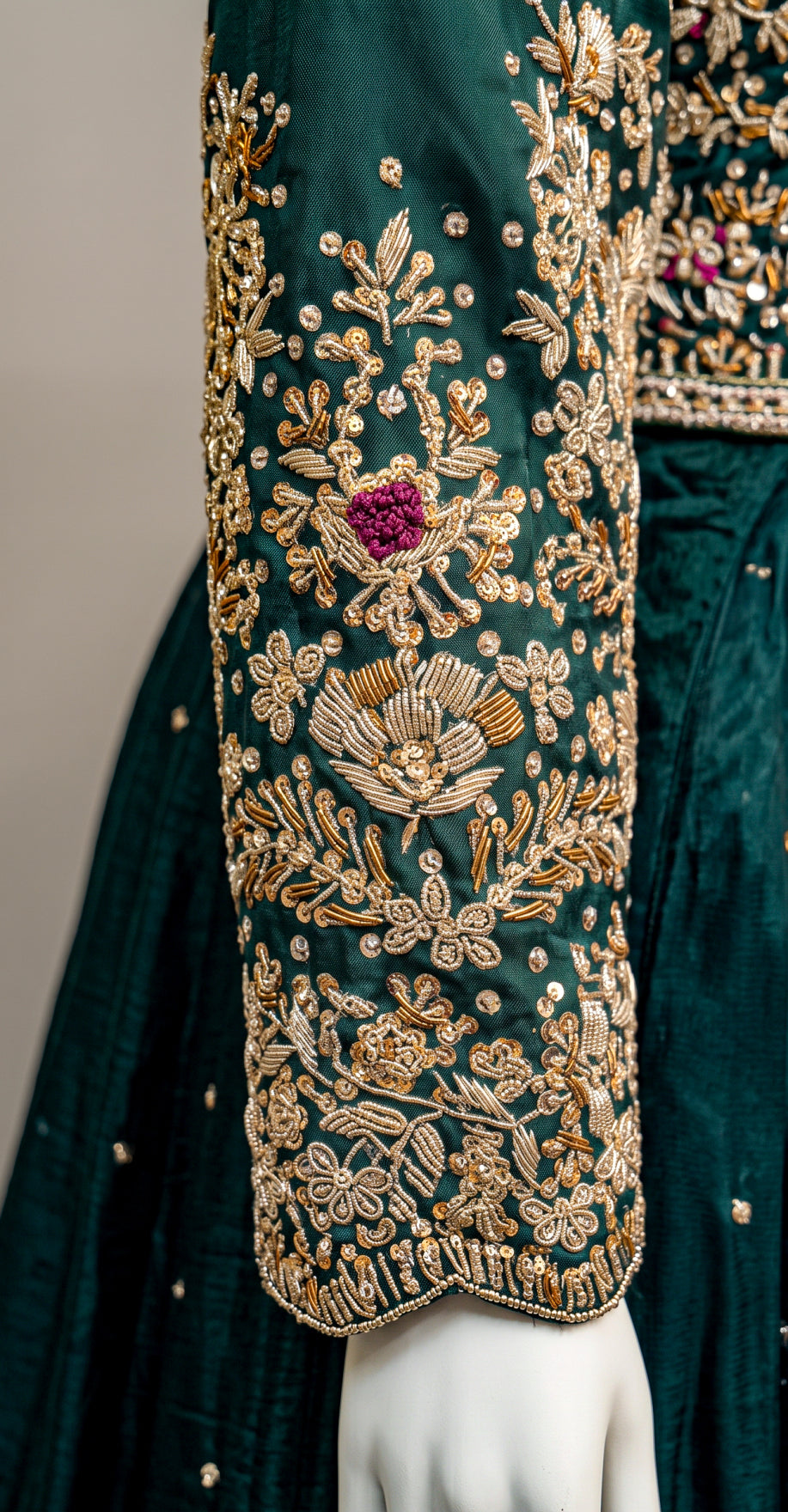 Taj | Lehenga | Bottle Green
