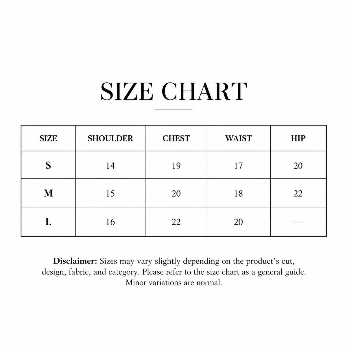 Size Chart
